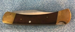 Vintage Buck Folding Knife W/ Sheath 3 Pin Model 110 Hunter (1967 - 1972)