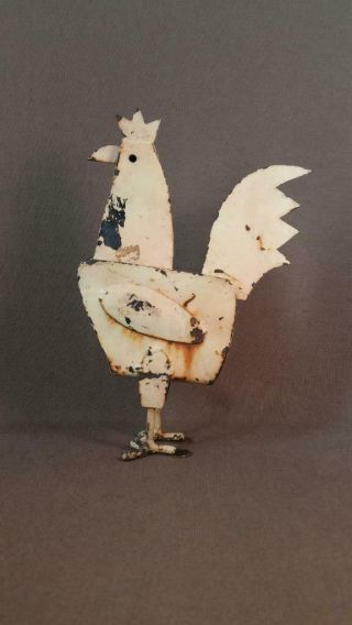 Vintage American Folk Art Sheet Metal Rooster Sculpture / Figure,  10 - 7/8 
