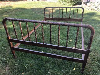 Antique Jenny Lind Spool Style Spindle Bed With Side Rails 2