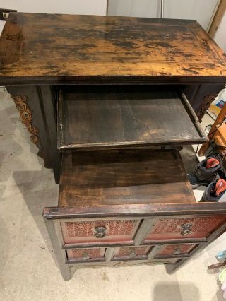 Vintage Asian Style Unique Hidden Desk - Dresser.