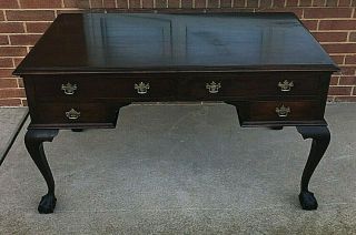 Vintage Chippendale Style Cherry Wood Desk,  Claw & Ball Feet,  Estate Find