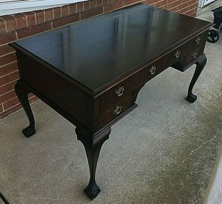 Vintage Chippendale Style Cherry Wood Desk,  Claw & Ball Feet,  Estate Find 2