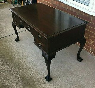 Vintage Chippendale Style Cherry Wood Desk,  Claw & Ball Feet,  Estate Find 3