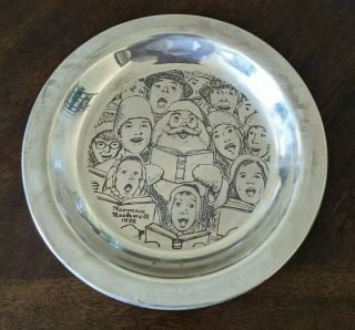 Norman Rockwell 1972 Franklin Solid Sterling Silver Plate 220g 8x8 " Vintage