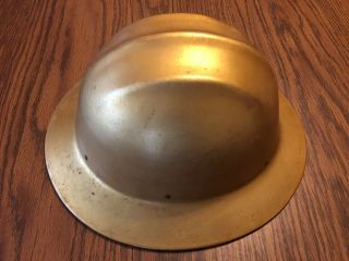Gold Vintage Hard Boiled E.  D.  Bullard Aluminum Hard Hat Full Brim (803) 2