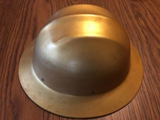 Gold Vintage Hard Boiled E.  D.  Bullard Aluminum Hard Hat Full Brim (803) 3