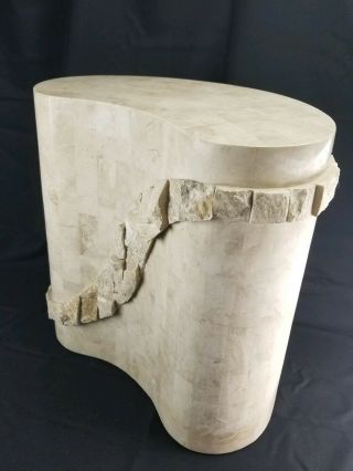 Maitland Smith Karl Springer Style Tessellated Stone Kidney Shape Side Table