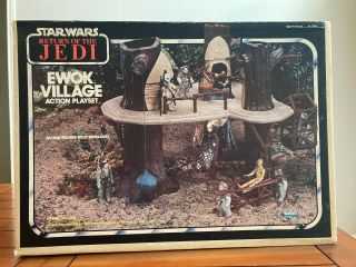 Complete Star Wars Rotj Ewok Village Playset W/ Box 1983 Vintage Kenner