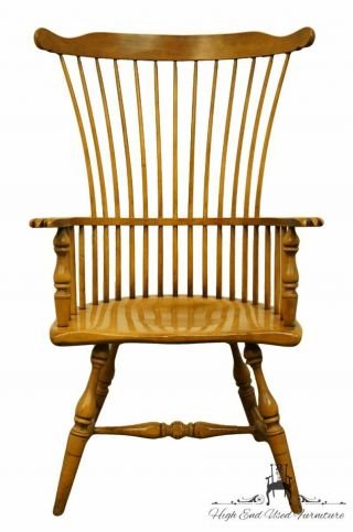 Drexel Heritage Solid Maple Windsor Style High Back Accent Arm Chair 363 - 732