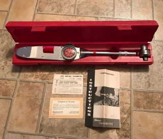 Snap On Torqometer Te175 1/2 " Drive 175lb Torque Wrench Vintage 50th Anniversary