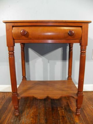 Cherry Single Drawer Bedside Nightstand Antique Washstand Lamp Table