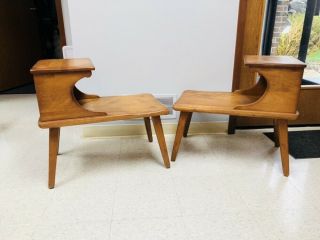 1950’s Mcm Cushman Colonial Creations End Tables Mid Century Wood