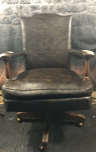 Vintage B.  L.  Marble Chair Co.  Leather Office Chair