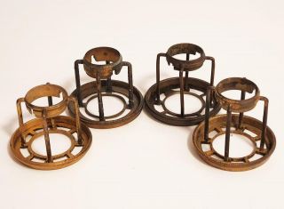 Chatsworth House Argand Colza Oil Lamp Burner Chimney Gallery X 4 All Different