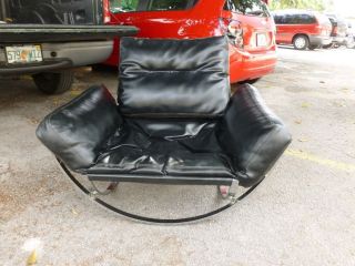 Best Designed Space Age Mod Milo Baughman Chromed Steel Lounge Chair