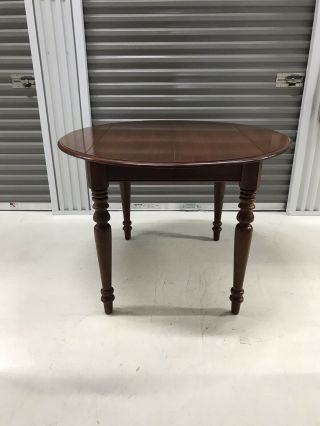 Ethan Allen Casual Drop Leaf Round Dining Table 16 - 6513