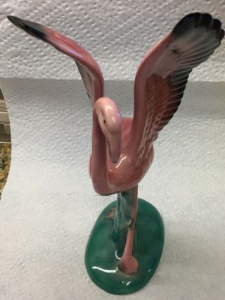 Flamingo Will George.  Pottery Vintage Art Deco Mcm 10 1/4 " Tall 4 1/4 " Base