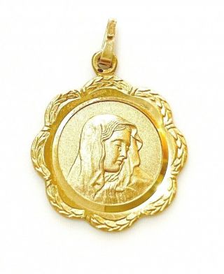 9ct 375 Vintage Gold Madonna Charm Pendant Virgin Mary