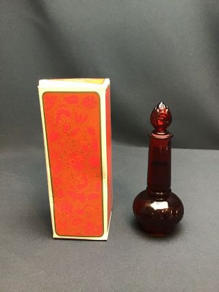 Vintage Avon Garnet Bud Vase - Topaze Cologne 3 Oz Perfume Bottle