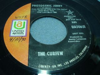 The Curfew 1970 Rock Garage Psych Promo 45 ‎– Photogenic Jenny