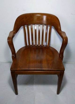 Antique 1947 Wh Gunlocke Chair Co.  Banker/lawyer/office Chair - Solid Wood