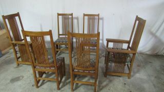 Stickley Mission Oak Dining Room Chairs Set