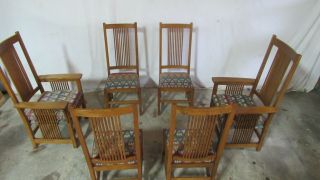Stickley Mission Oak Dining Room Chairs Set 3