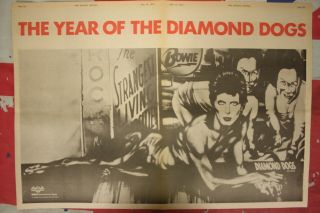 David Bowie Diamond Dogs 1974 Double Page Colour Advert/poster Rare