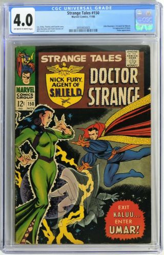S992.  Strange Tales 150 Marvel Cgc 4.  0 Vg 1966 John Buscema 1st Work For Marvel