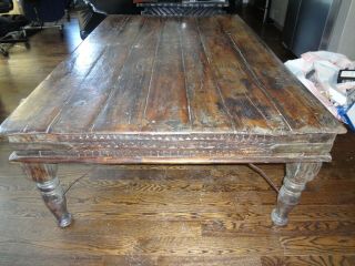 " Must Sell Price " Moroccan 18th Century Antique Hand - Carved Coffee Table