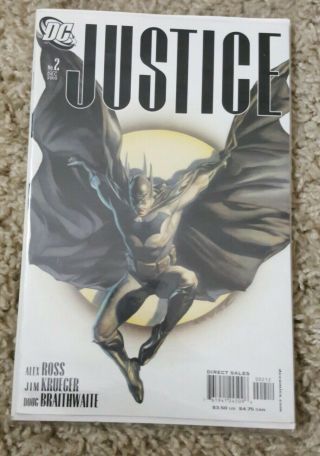Justice No.  2 (dec 2005) Very Rare 2nd Printing.  Alex Ross Cover Batman