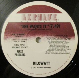 Boogie Funk 12 " - Kilowatt - She Wants It Airwave 1983 Electro Funk