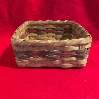 Small Vintage Woven Split Oak Splint Basket Colors