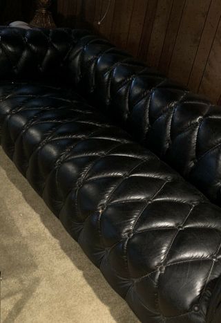Vintage Couch And Love Seat Leather Tufted