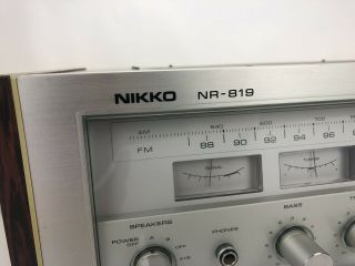 Vintage Nikko NR - 819 Receiver Tuner AM FM Stereo Amplifier 2