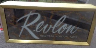 Vintage Midcentury REVLON Cosmetics Electric Lighted Store Sign 2