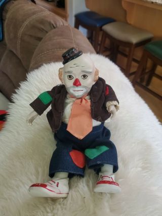 Vintage Emmett Kelly Jr Hobo Clown Figurine Wind Up Musical Doll