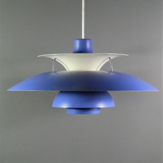 Vintage Blue Louis Poulsen Ph5 Pendant Light Poul Henningsen Danish Lamp