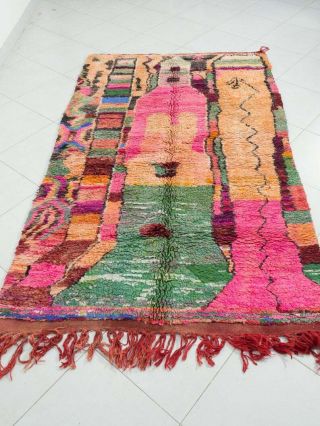 vintage Boujad Moroccan wool Rugs Carpet handmade berber tapis area kilim 2