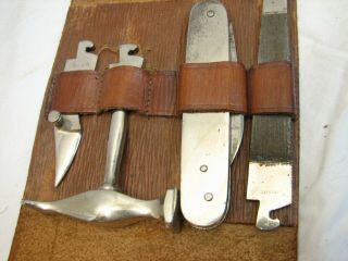 DGRM Vintage Pocket Knife Handle Multi - Tool Saw File Pouch Screwdriver Hammer 2