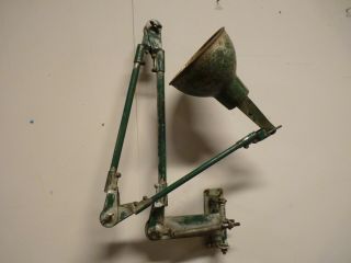 Big Vintage 3 Arm Industrial Machine Angle Poise Articulated Wall Mounted Lamp