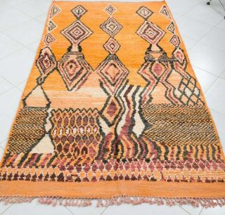 vintage Boujad Moroccan wool Rugs Carpet handmade berber tapis area 2