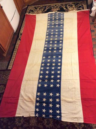 Rare Huge Antique American Bunting Usa Stars Vintage Cloth Fabric Flag Banner
