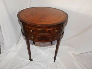Vintage Mahogany Round Side Table By Columbia Furniture Co.