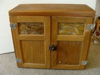 Antique Vintge Oak Wood Wall Cabinet Hoosier Style Cupboard Rare Arts And Crafts