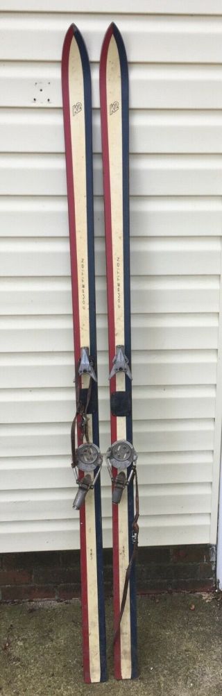 Vintage K2 Usa Skiing Competition Snow Skiis Red White Blue (1970) Rare Find