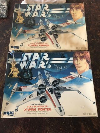 2 X Vintage Star Wars Mpc Toltoys Version X - Wing Model Kits 2 Variants