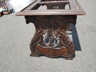 Antique Figural Carved Oak Table With Griffins