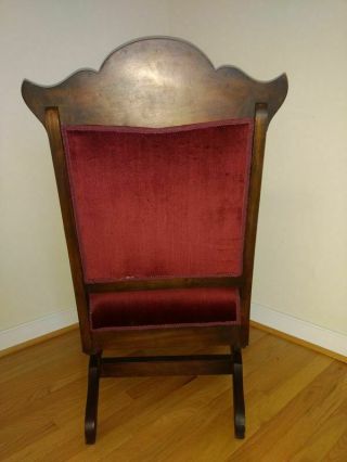 Antique 1870 Eastlake rocking chair carved Walnut Victorian Rocker Civil War era 3
