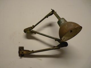 Long Vintage 3 Arm Industrial Machine Angle Poise Articulated Wall Mounted Lamp